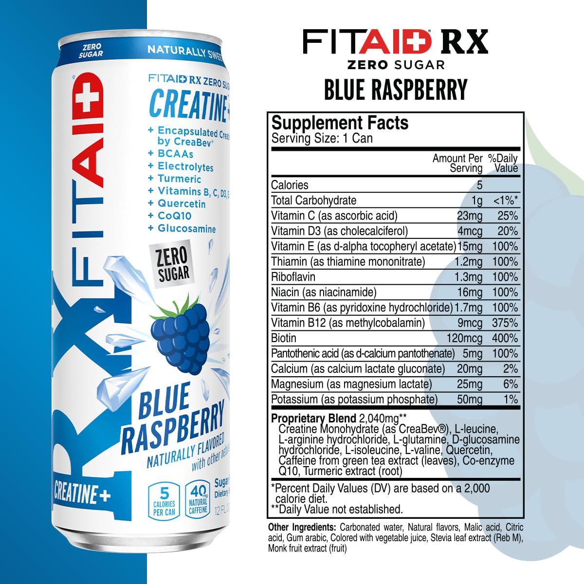 FITAID RX Blue Raspberry Zero Sugar