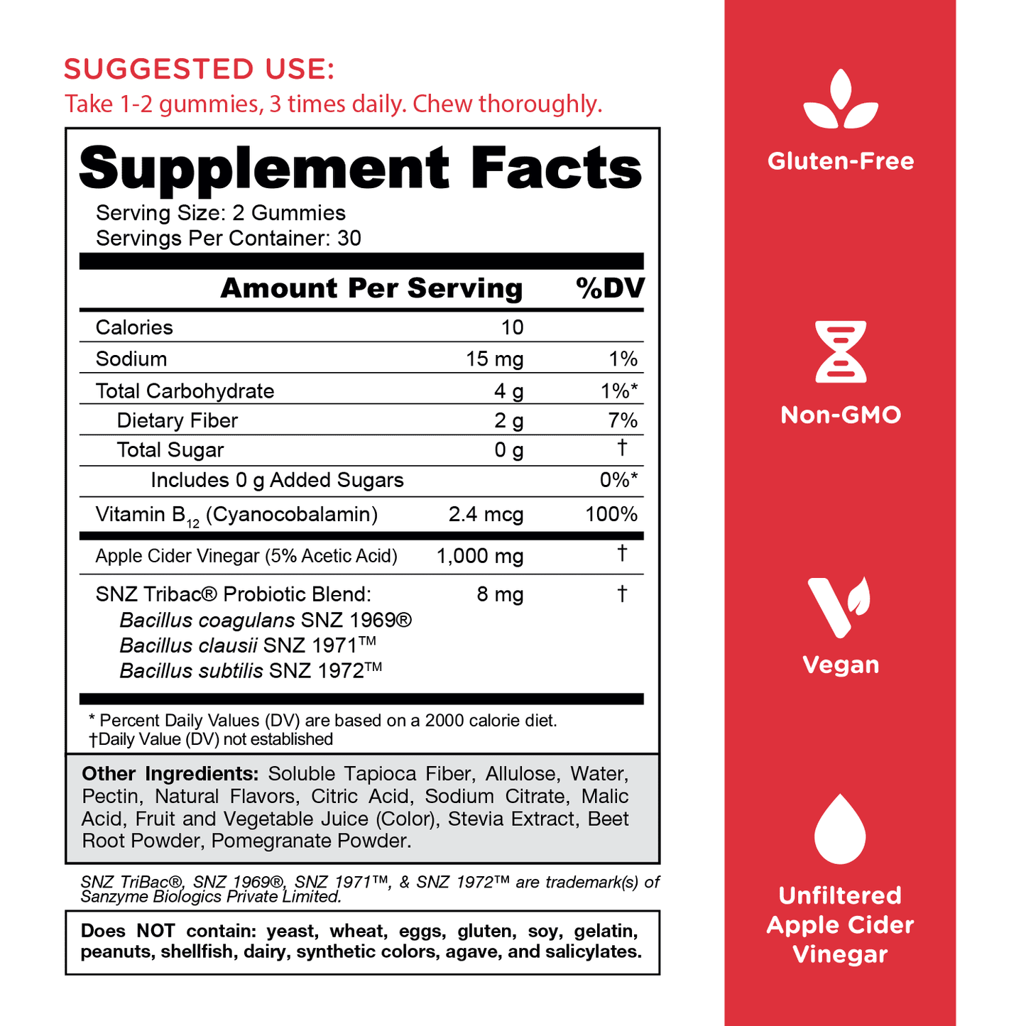 Goli Apple Cider Vinegar Gummies (Zero Sugar) 60