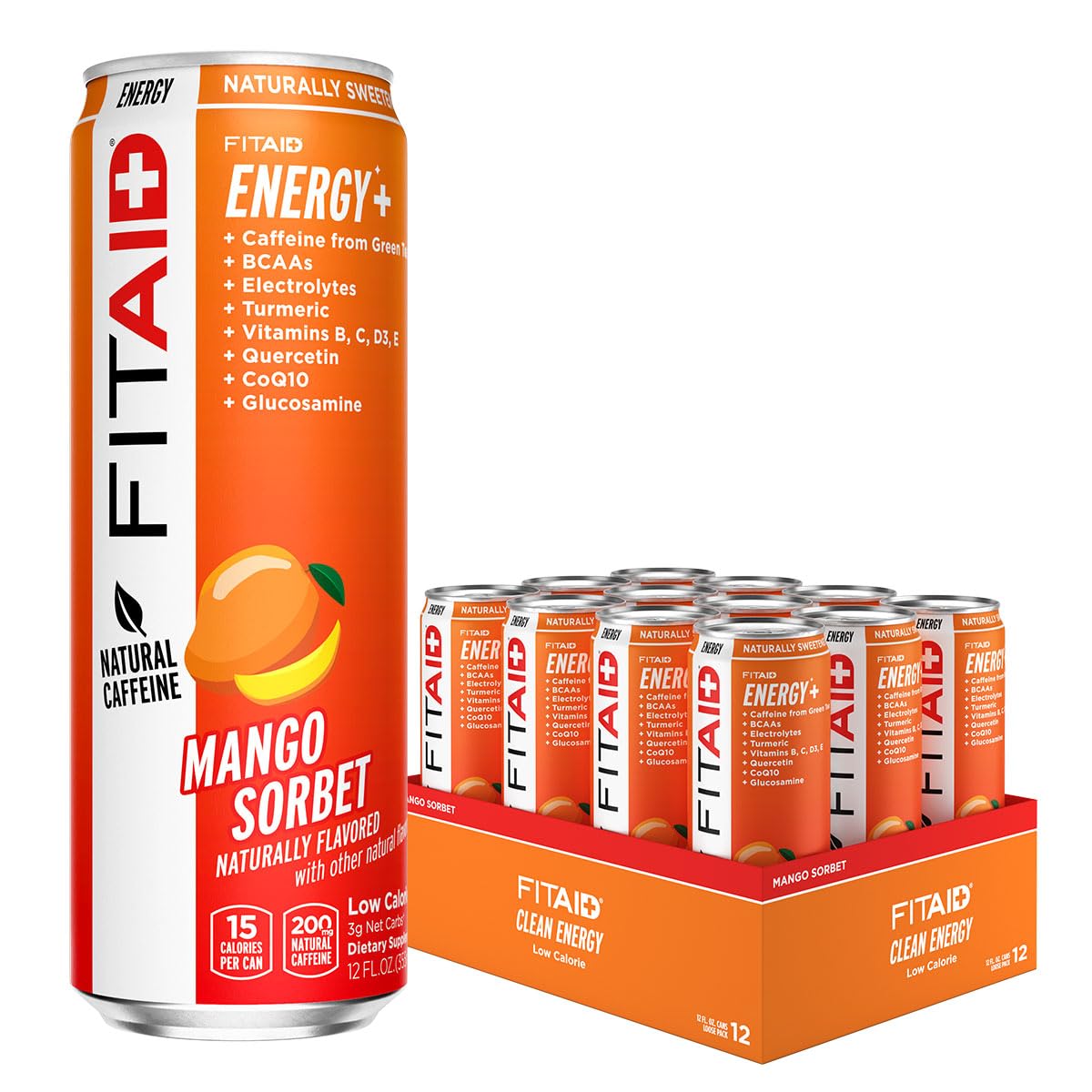 FITAID Mango Sorbet Energy 12 Fl Oz (Pack of 12)