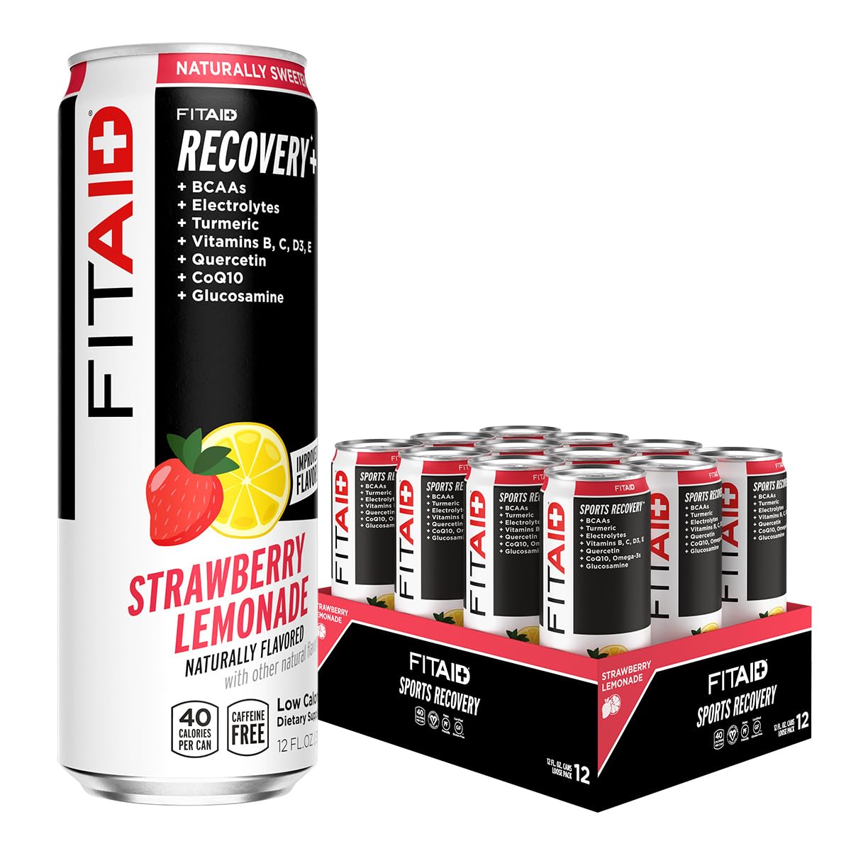 FITAID Strawberry Lemonade Fitness Recovery 12-oz. cans (Pack of 12)