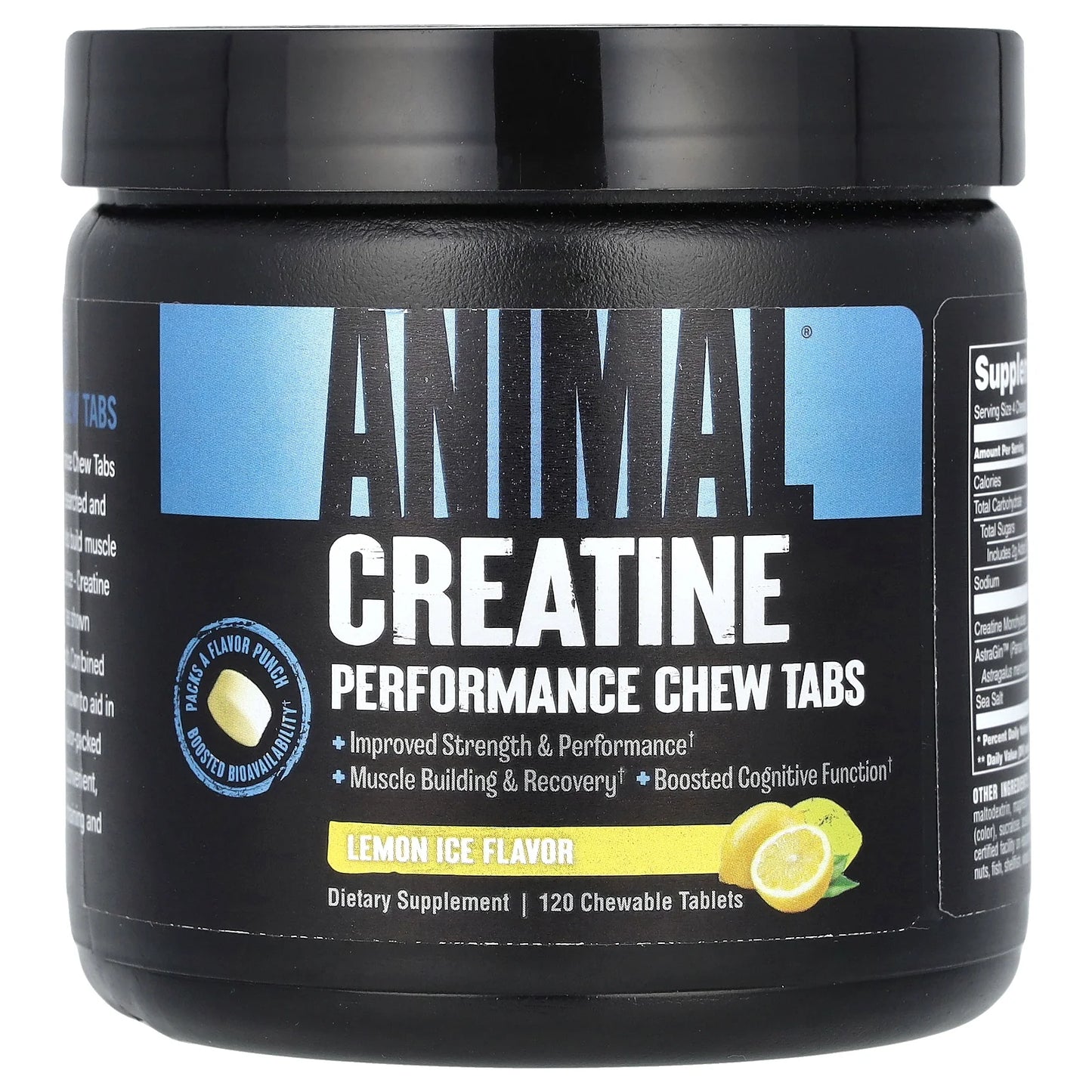 Animal Creatine Performance 120 Lemon Chew Tabs