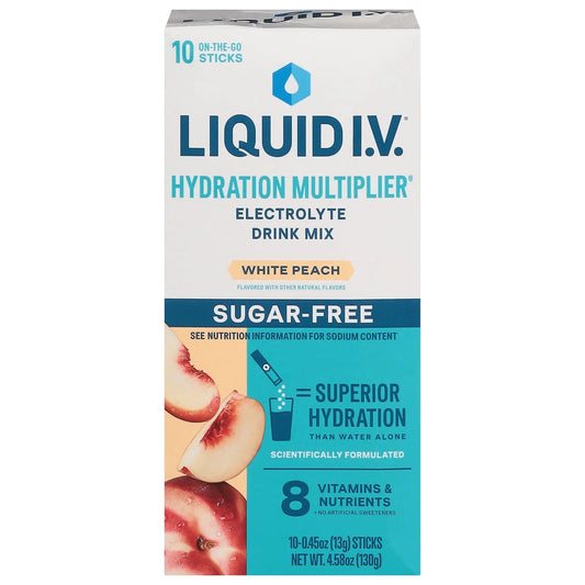 Liquid I.V. Hydration Electrolyte White Peach (Sugar Free) 10 Count